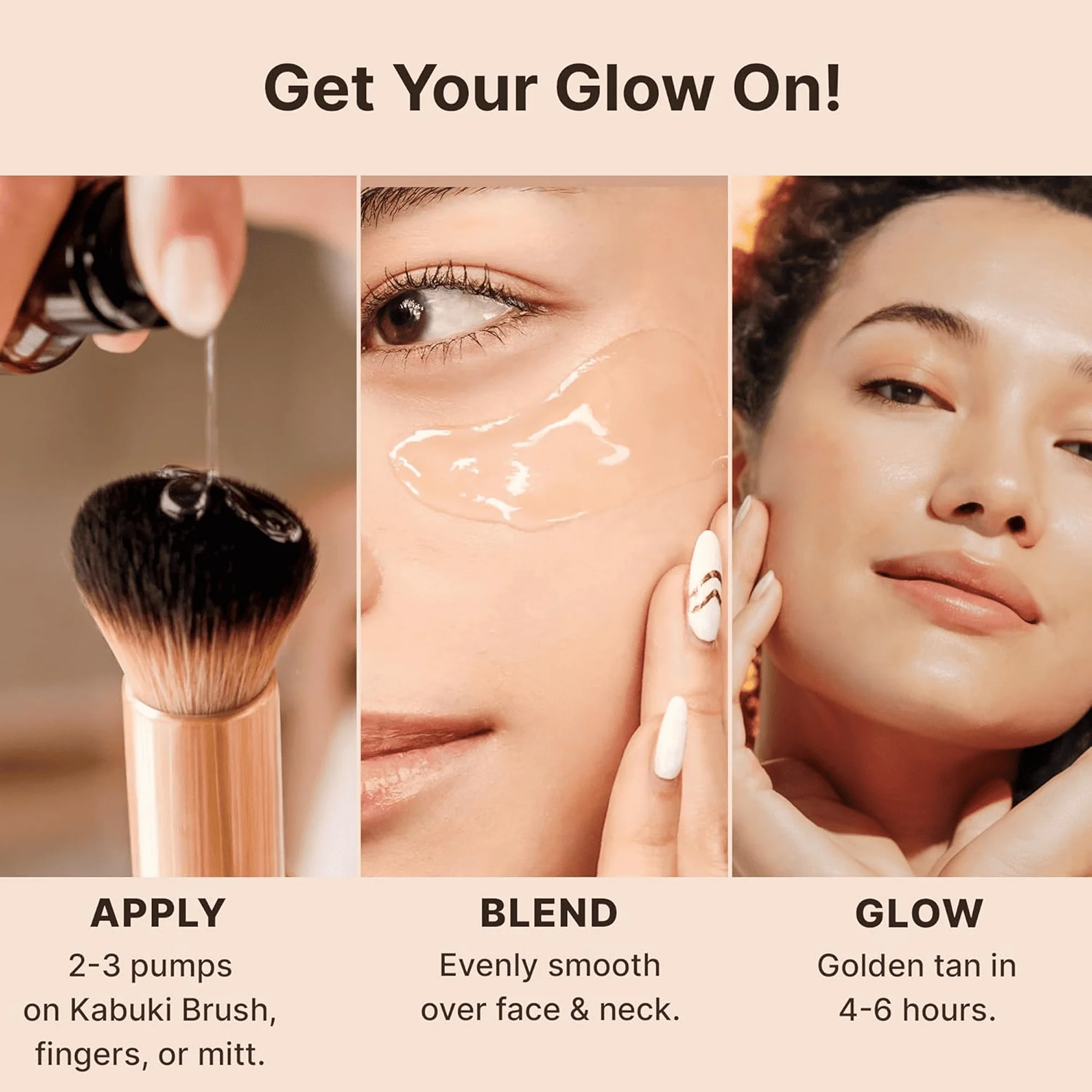 Self Tanner Facial Serum and Kabuki Facial Brush Bundle - Image 8